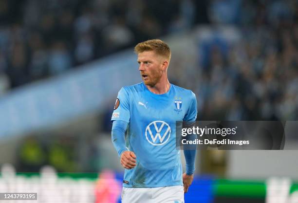 Anders Christiansen of Malmo FF looks on during the UEFA Europa League group D match between Malmo FF and 1. FC Union Berlin at Eleda Stadium on...