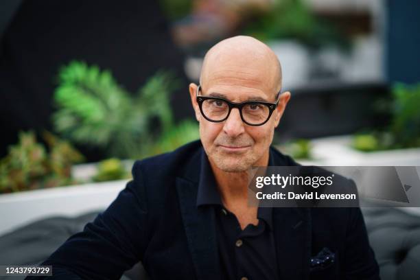 Stanley Tucci, actor, at the Cheltenham Literature Festival on October 7, 2022 in Cheltenham, England.