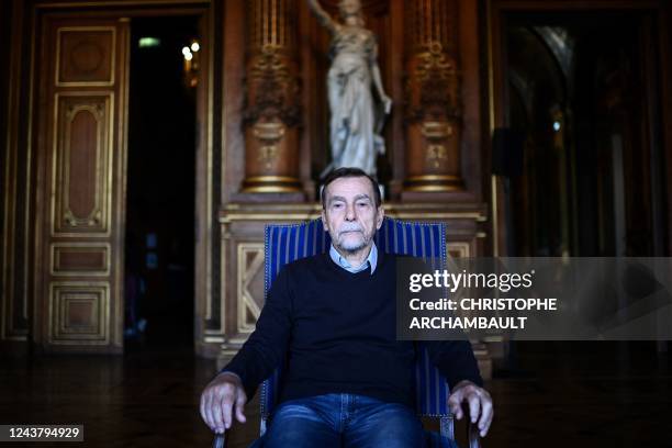 Russian human rights activist and co-founder of the Memorial NGO Lev Ponomarev poses in Paris on October 7, 2022. - Rights group Memorial is honoured...