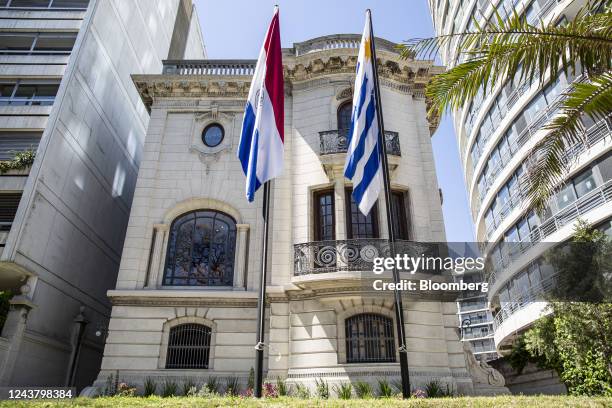The new Paraguayan embassy in Montevideo, Uruguay, on Friday, Oct. 7, 2022. Paraguay's President Benitez inaugurated his countrys recently...