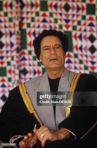 Libyan leader Muammar Gaddafi on March 18, 1992 in Tripoli. Libya.