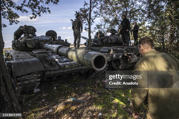 View of the village, located in the border of the Kherson region where the control was again taken by the Ukrainian forces, as Ukrainian soldiers...