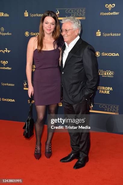 Henry Huebchen and her daughter Theresa Huebchen attend the Goldene Henne Awards 2022 at Studio 3 der Media City on October 7, 2022 in Leipzig,...