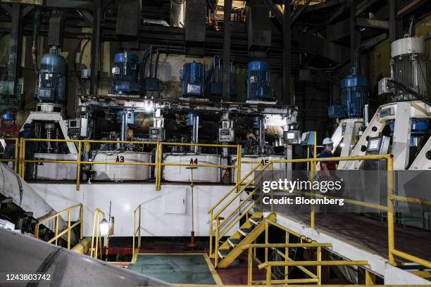 Worker inside Victorias Milling Company Inc. Sugar refinery in Victorias City, Negros Occidental, the Philippines, on Thursday, Oct. 6, 2022....