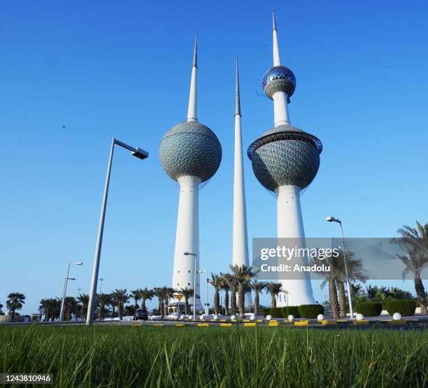 Kuwait towers, which is brought classic and modern architecture together, are seen in Kuwait City, Kuwait on October05, 2022. Towers is designed with...