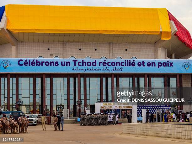 This general view taken on October 8, 2022 in NDjamena shows the Art and Music centre during the closing ceremony of the 'Inclusive and Sovereign...