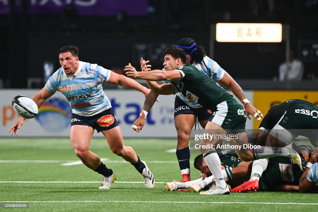 Thibault DAUBAGNA of Section Paloise and Camille CHAT of Racing 92