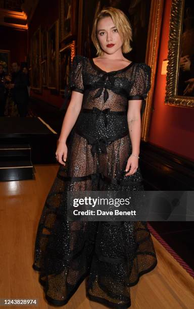 Florence Pugh attends The Academy of Motion Picture Arts and Sciences 2022 New Members Reception at The National Gallery on October 8, 2022 in...