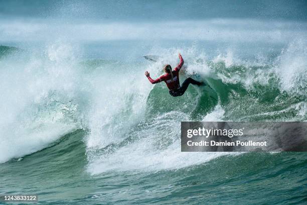 Molly Picklum of Australia surfs in Heat 3 of the Quarterfinals at the EDP Vissla Pro Ericeira on October 8, 2022 at Ribeira D'llhas, Ericeira,...