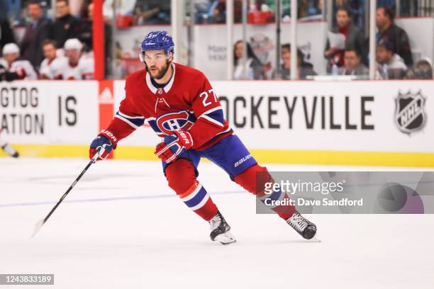 Jonathan Drouin of the Montreal Canadiens skates against thee Ottawa Senators during the second period at J.K. Irving Centre on October 8, 2022 in...