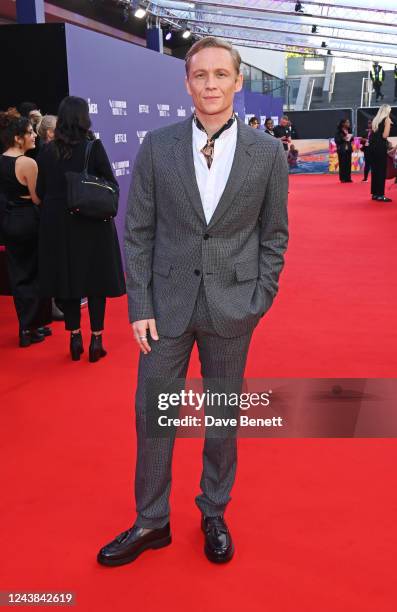 Matthias Schweighöfer attends the special presentation screening of "The Swimmers" during the BFI London Film Festival at The Royal Festival Hall on...