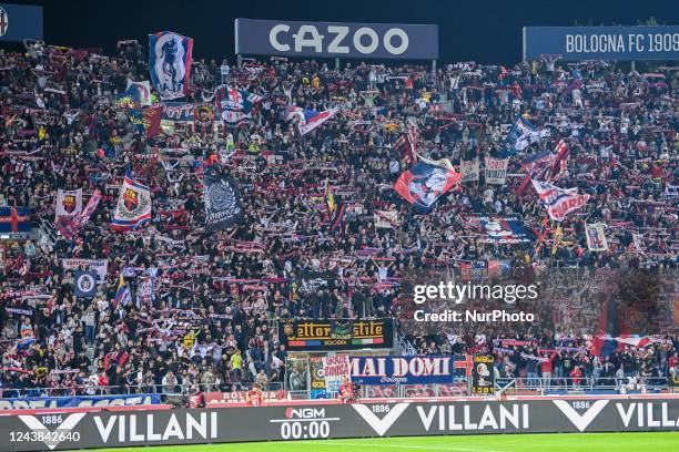 Bologna FC supportrs during the italian soccer Serie A match Bologna FC vs UC Sampdoria on October 08, 2022 at the Renato Dall'Ara stadium in...