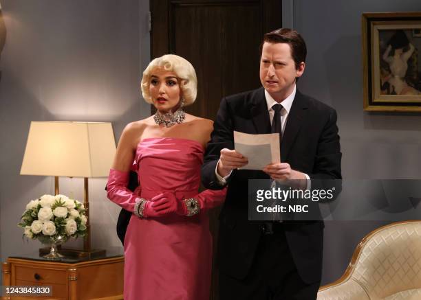 Brendan Gleeson, Willow Episode 1828 -- Pictured: Chloe Fineman as Marilyn Monroe and James Austin Johnson during the Blonde sketch on Saturday,...