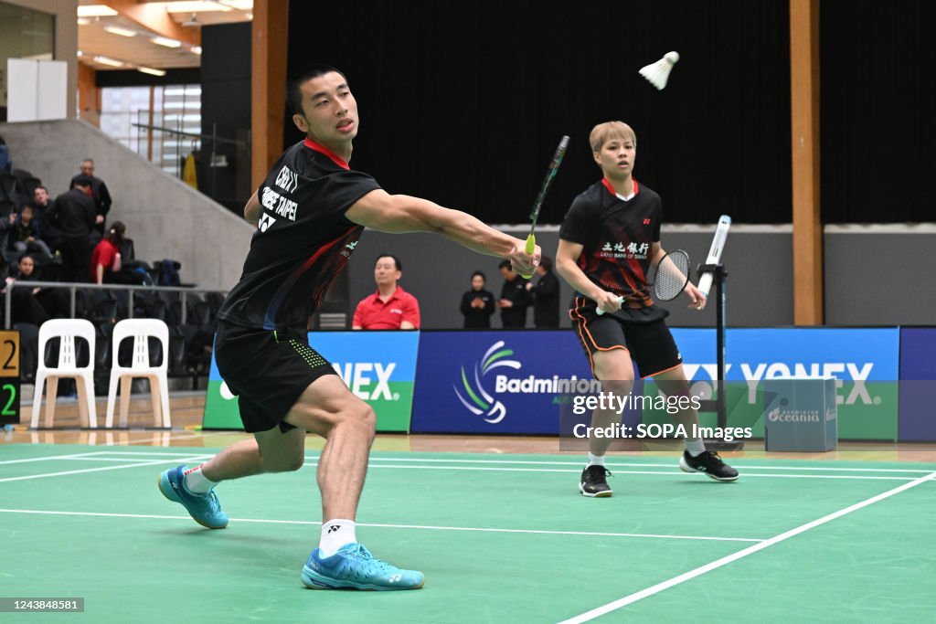 Yang Ching Chen Xin-Yuan and Yang Ching Tun of Taiwan seen in action during the ...