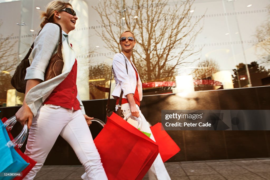 Young women shopping