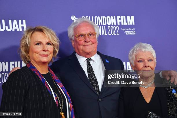 Jennifer Saunders, Sir Richard Eyre and Dame Judi Dench attend the European Premiere of "Allelujah" during the 66th BFI London Film Festival at The...