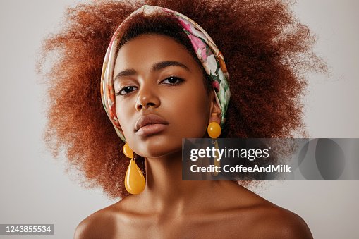 Beautiful afro girl with earrings Beautiful afro girl with earrings