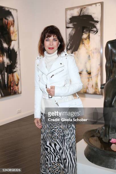 Anja Kruse during the Harold Faltermeyer 70th birthday vernissage & party at gallery Baumgartl on October 9, 2022 in Munich, Germany.