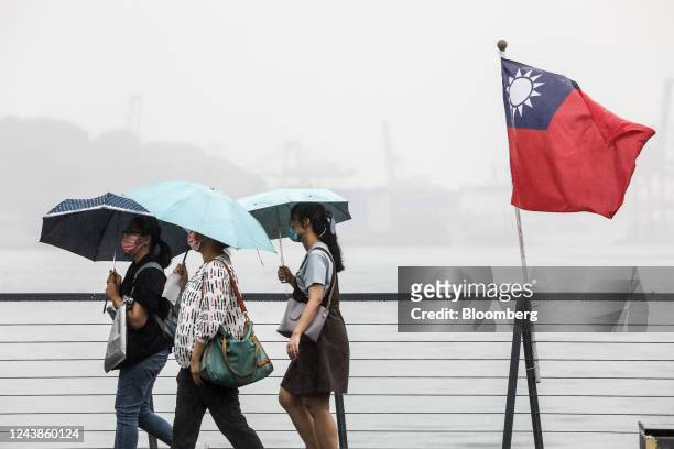 Taiwanese flag during the National Day celebration in Keelung, Taiwan, on Monday, Oct. 10, 2022. Taiwan will not compromise on its sovereignty or...