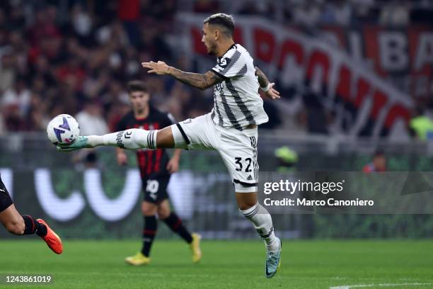 Leando Paredes of Juventus Fc in action during the Serie A football match between Ac Milan and Juventus Fc. Ac Milan wins 2-0 over Juventus Fc.