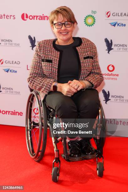 Tanni Grey-Thompson attends the Women of the Year Lunch & Awards at Royal Lancaster Hotel on October 10, 2022 in London, England. The awards...