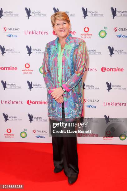 Clare Balding attends the Women of the Year Lunch & Awards at Royal Lancaster Hotel on October 10, 2022 in London, England. The awards recognise and...