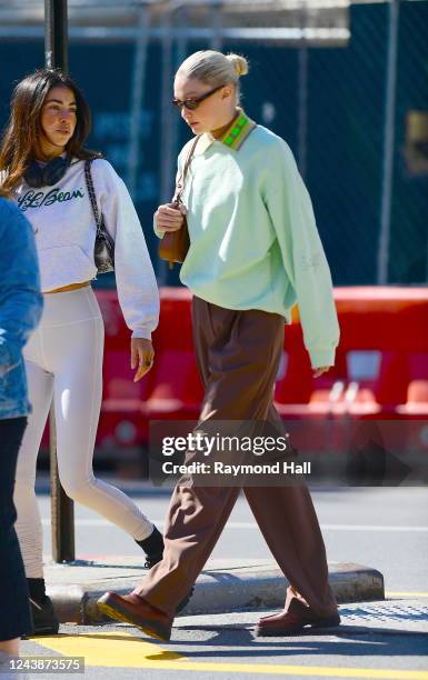 Gigi Hadid is seen walking in soho on October 10, 2022 in New York City.