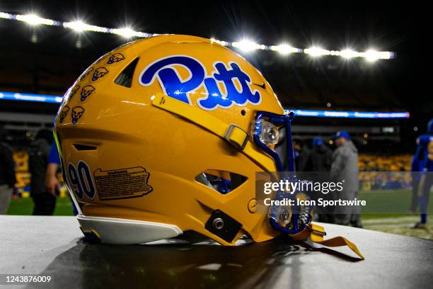 Photo of a Pittsburgh Panthers helmet during the college football game between the Georgia Tech Yellow Jackets and the Pittsburgh Panthers on October...