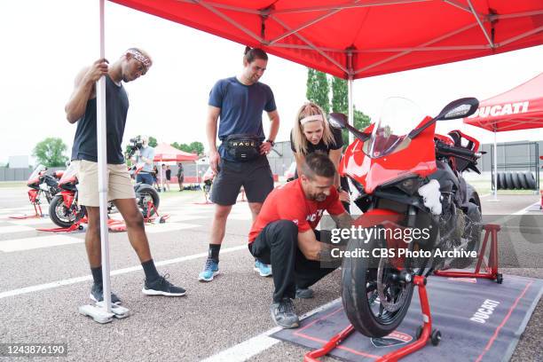 Its All in the Details Teams start a Megaleg in Bologna, Italy, where they must cart an 88-pound wheel of parmigiano cheese and build a Ducati...