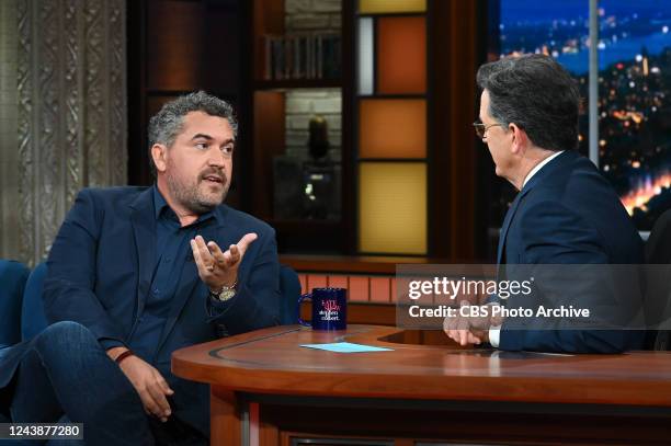 The Late Show with Stephen Colbert and guest Cody Keenan during Wednesdays October 5, 2022 show.