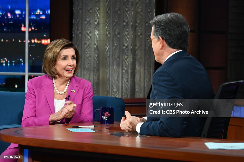Peri Colbert The Late Show with Stephen Colbert and guest Speaker Nancy Pelosi ...