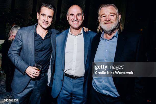 Colin Farrell, Matthew Greenfield and Brendan Gleeson at "The Banshees of Inisherin" special screening at the Directors Guild of America on October...