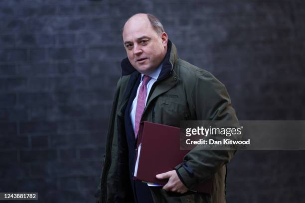 Defence Secretary Ben Wallace arrives for the weekly cabinet meeting at 10 Downing Street on October 11, 2022 in London, England. Today sees the...
