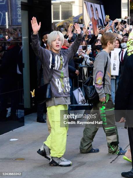 Band Members of "NCT 127" is seen in midtown on October 10, 2022 in New York City.