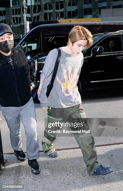 Band Members of "NCT 127" is seen in midtown on October 10, 2022 in New York City.