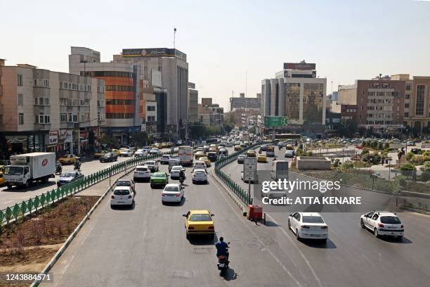 General view shows Hafte Tir Square in the Iranian capital Tehran on October 11, 2022.