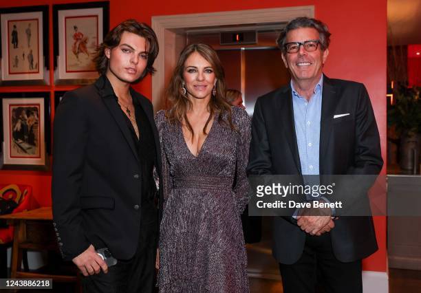 In this image released on October 11th, Damian Hurley, Elizabeth Hurley and Guest attend a special screening of "The Whale", at The Ham Yard Hotel in...