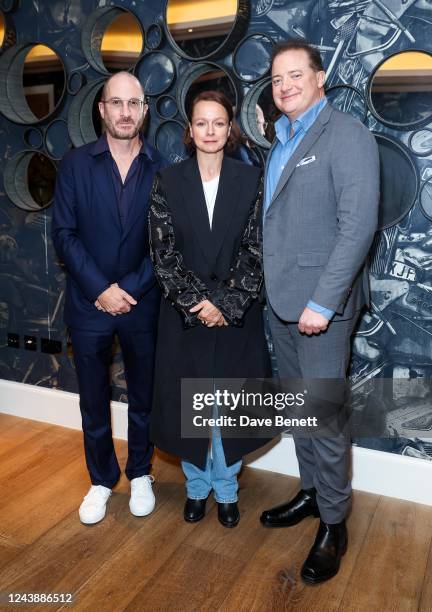In this image released on October 11th, Darren Aronofsky, Samantha Morton and Brendan Fraser attend a special screening of "The Whale", at The Ham...