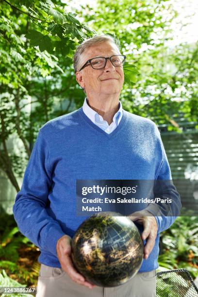 Business magnate, software developer, investor, author, and philanthropist Bill Gates is photographed outside the Bill & Melinda Gates Foundation...