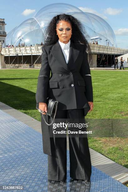 Janet Jackson attends the Alexander McQueen SS23 Womenswear show at the Old Royal Naval College on October 11, 2022 in Greenwich, England.