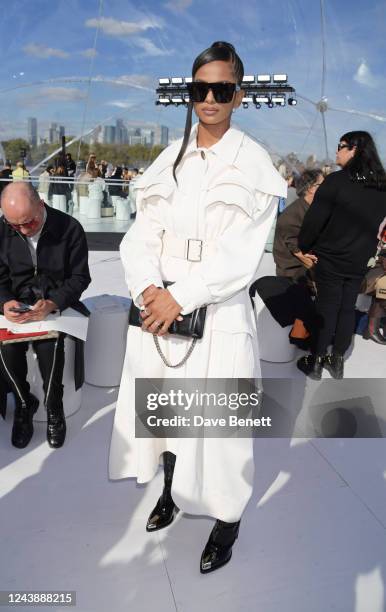 Ramla Ali attends the Alexander McQueen SS23 Womenswear show at the Old Royal Naval College on October 11, 2022 in Greenwich, England.