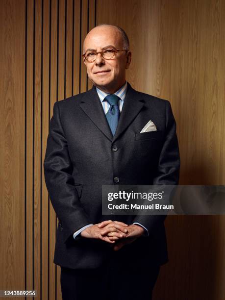 Former Prime Minister of France Bernard Cazeneuve poses for a portrait on February 7, 2022 in Paris, France.