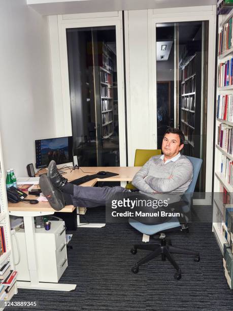 Economist Thomas Piketty poses for a portrait on November 4, 2021 in Paris, France.