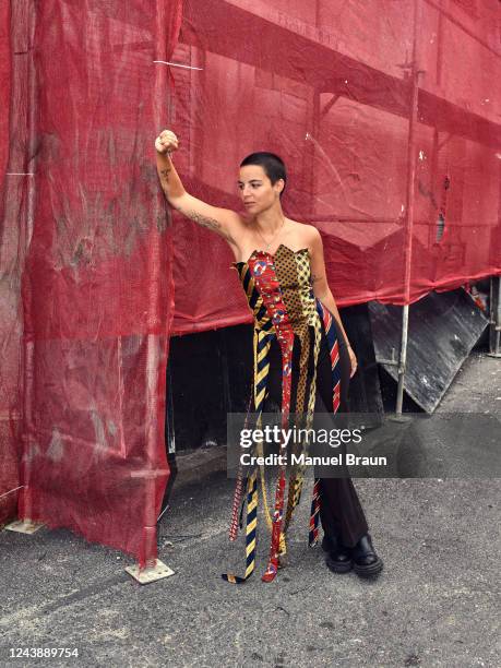 Fashion Designer Rubi Pigeon poses for a portrait on July 31, 2021 in Paris, France.