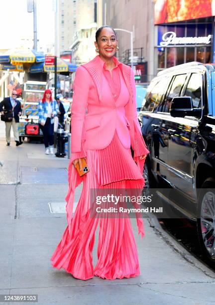 Actress Tracee Ellis Ross is seen outside "Good Morning America" on October 11, 2022 in New York City.