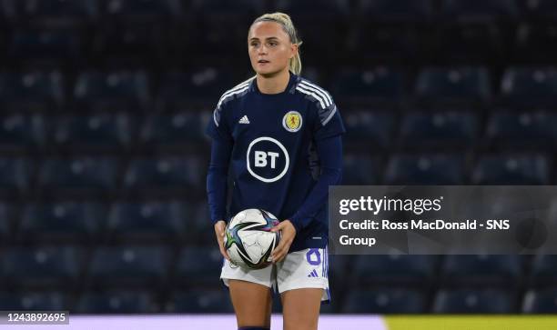 Scotland's Sam Kerr during a FIFA Women's World Cup playoff match between Scotland and Ireland at Hampden Park, on October 11 in Glasgow, Scotland.