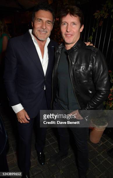 Andre Balazs and James Blunt attend as Andre Balazs and Jay Jopling co-host the annual White Cube x Chiltern Firehouse Frieze London opening party at...