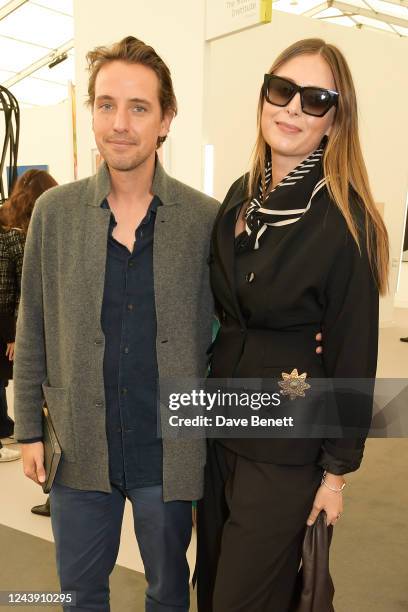 Co-founder of Squared Circles Alexander Gilkes and Maria Sharapova attend the Frieze Art Fair 2022 VIP Preview in Regent's Park on October 12, 2022...