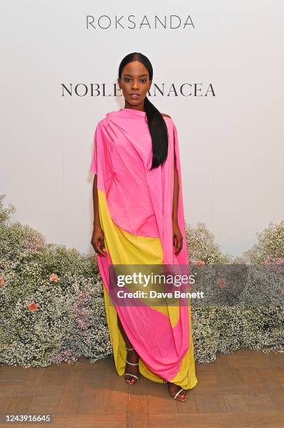 Mimi Shodeinde attends the Roksanda x Noble Panacea dinner at The Connaught Hotel on October 12, 2022 in London, England.