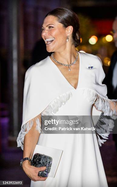 Crown Princess Victoria of Sweden attends a concert that The Netherlands offers to the Swedish Royal Family at Konserthuset at Day 2 of the Dutch...